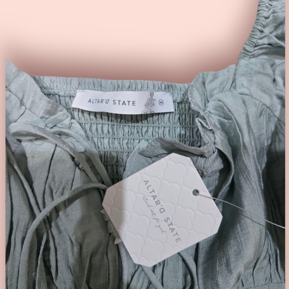 Altar'd State Light Green Ruffle Top - Picture 6 of 8